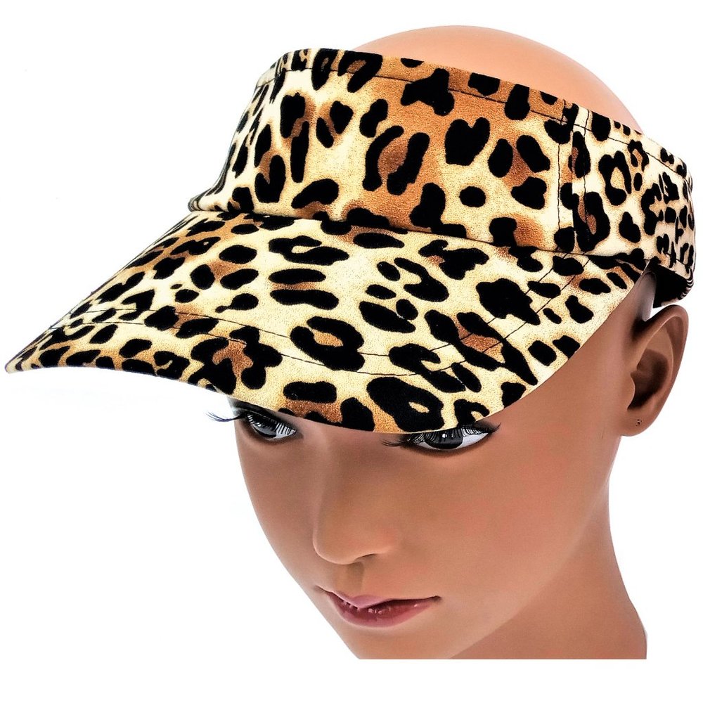 LEOPARD PRINT SUNVISOR HAT